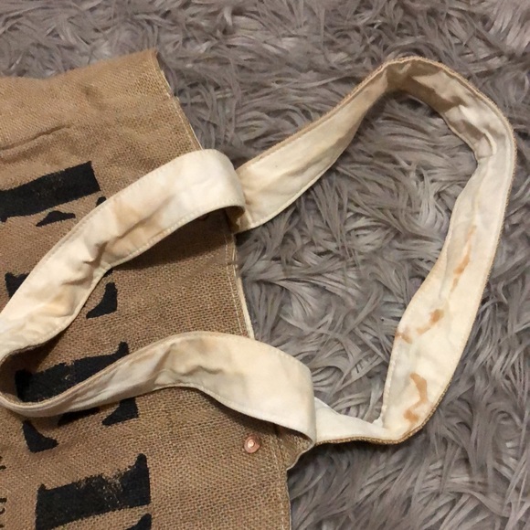 “FEED” Shoppers Tote-Reversible-Large Size-Shoulder Straps-Burlap/Cotton-GUC - Picture 10 of 17